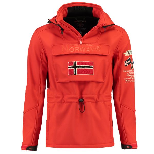 Geographical Norway Remi Hombre - Softshell con capucha y detalles Rojo